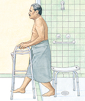 Image of man with walker