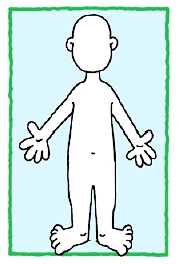 Outline of child's body.